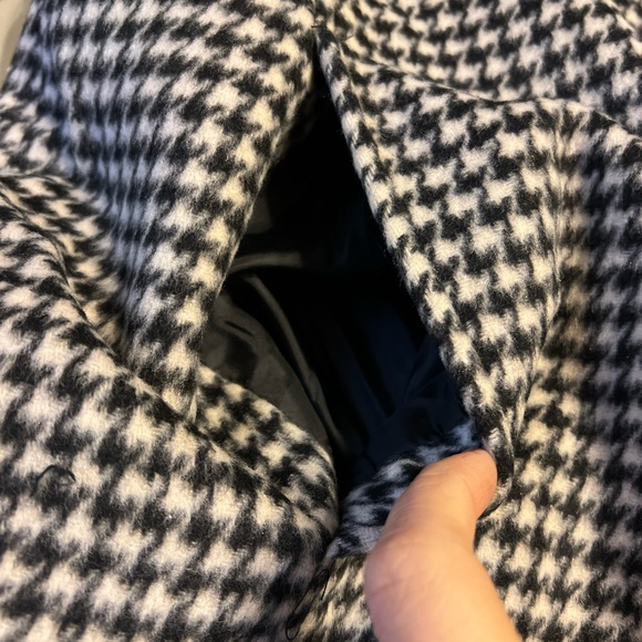 WOMENS URBAN OUTFITTERS HOUNDSTOOTH LONG PEACOAT SIZE XS AND SMALL - Picture 5 of 8